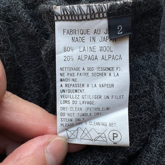 Y’s YOHJI YAMAMOTO 3 Button long Cardigan Alpaca Wool Blend - Picture 5 of 5